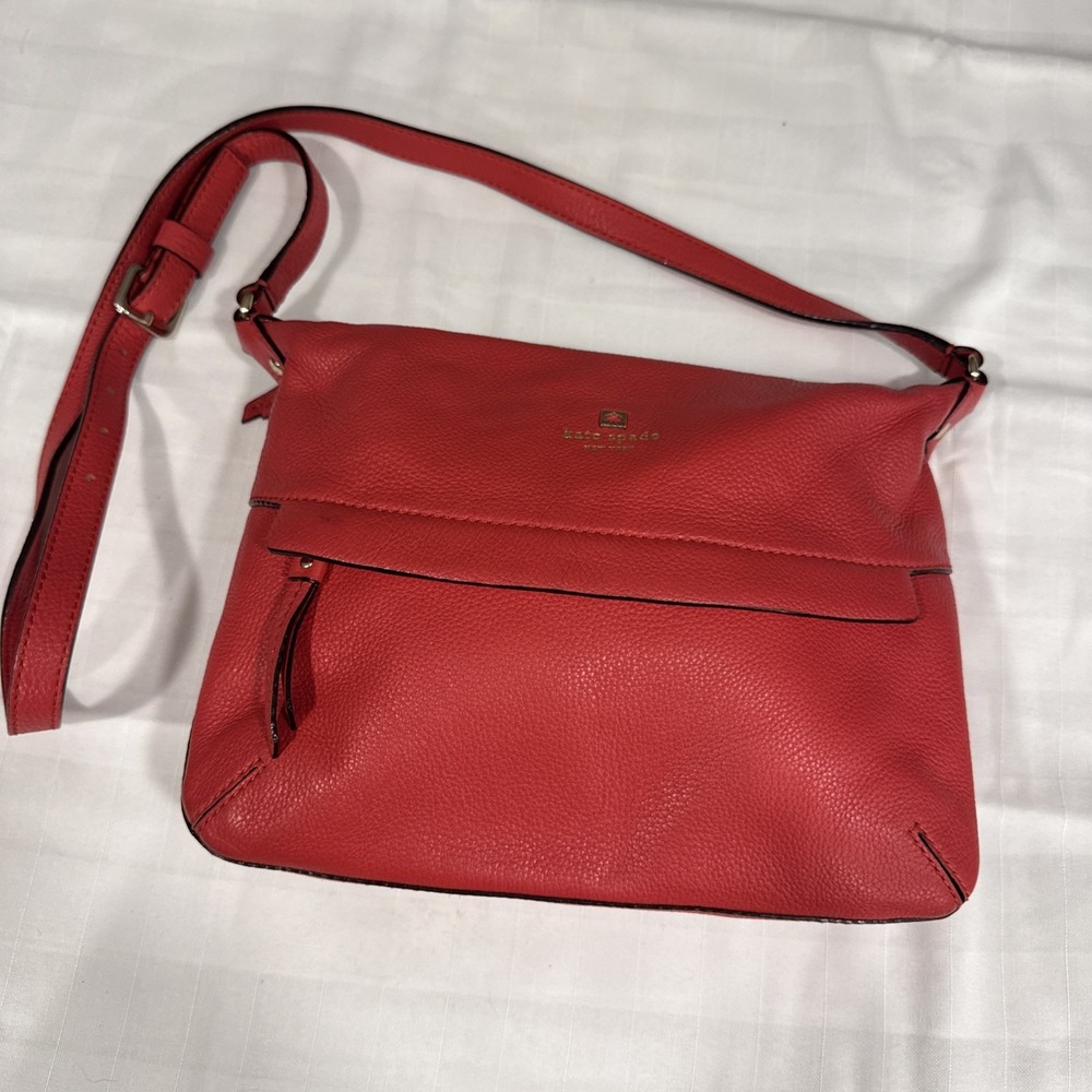 Kate Spade NY Grant Park Starla Crossbody Bag Pebble Leather Geranium PERFECT